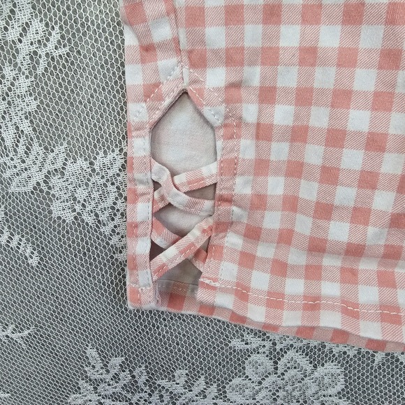 Croft & Barrow Gingham Capri Pants Women's 1X Cropped Pink White Stretch Waist‎ - Picture 6 of 9